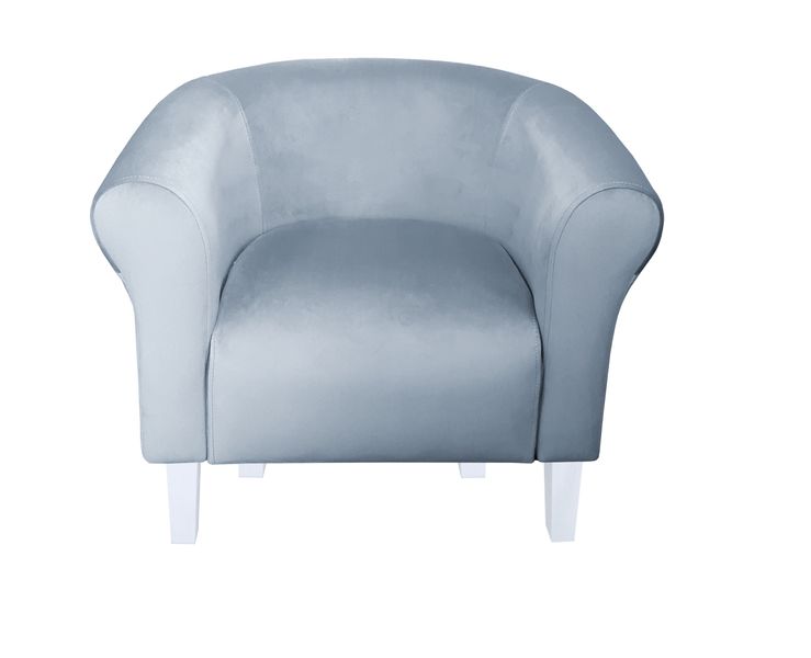 Fotel Milo nogi białe szary błękit BL06 zdjęcie 2