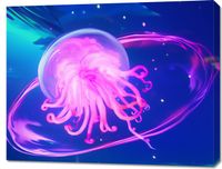 Obraz 90x70cm Neonowa Meduza