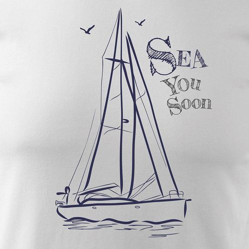 Koszulka żeglarska dla żeglarza z jachtem żaglówką męska biała REGULAR XL na Arena.pl