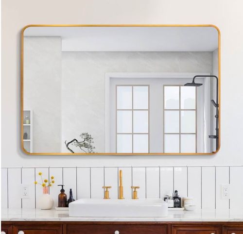 Lustro LOFT 60x80cm złote  FX-05 ścienne łazienkowe do salonu sypialni loftowe Industrialne minimalistyczne na Arena.pl