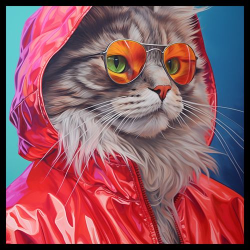 Plakat 40x40cm Kot w Stylu na Arena.pl