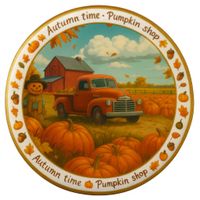 CIASTKO LUKROWANE VILLAGE PUMPKIN NO1 ROZ.M KOŁO JESIEŃ RĘCZNIE ROBIONE