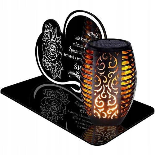 Znicz Solarny WIECZNY LED PODSTAWKA NA CMENTARZ GRÓB Serce EFEKT na Arena.pl