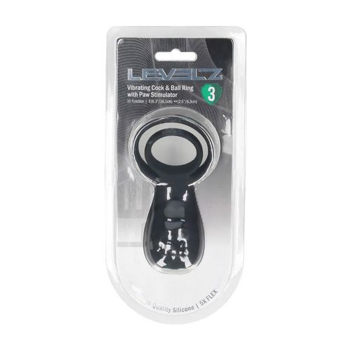 Vibrating Cock And Ball Ring With Paw Stimulator - Black na Arena.pl