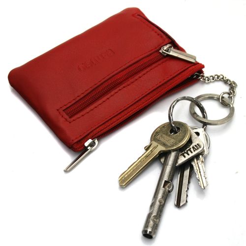 etui na klucze bellugio ze skóry naturalnej - ciemnoczerwone na Arena.pl