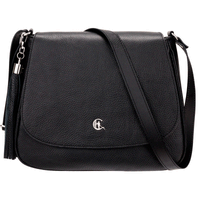 Torebka skórzana Canaletto – czarna skóra groszkowana, elegancja i funkcjonalność TD752