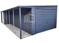 GARAŻ BLASZANY 3,5m x 7m - wiata - drzwi + okno - rynna ID273