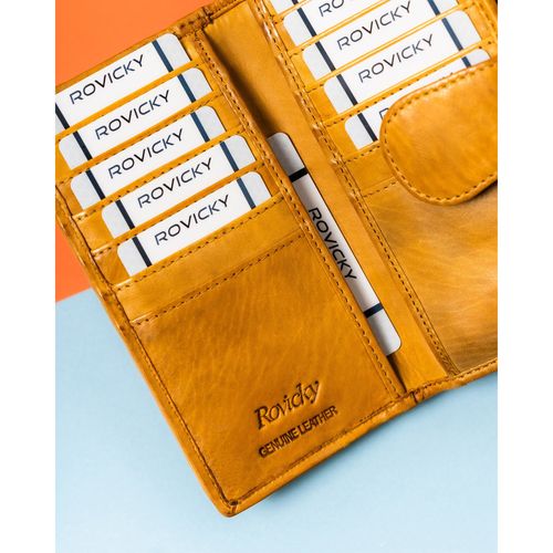 klasyczny portfel damski do torebki z geometrycznym wzorem - rovicky na Arena.pl