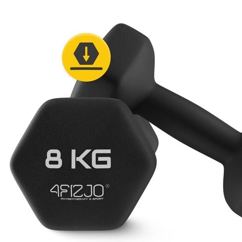 HANTLE CIĘŻARKI DO ĆWICZEŃ HANTELKI ŻELIWNE ANTYPOŚLIZGOWE ZESTAW 2x8 KG na Arena.pl