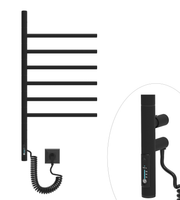 ELNA Grzejnik łazienkowy elektryczny WERTYKAL 6 CZARNY MAT/Kompaktowy