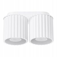 Lampa sufitowa biała owalna 21 cm ryflowane spoty 2xGU10 10W AURA Sollux