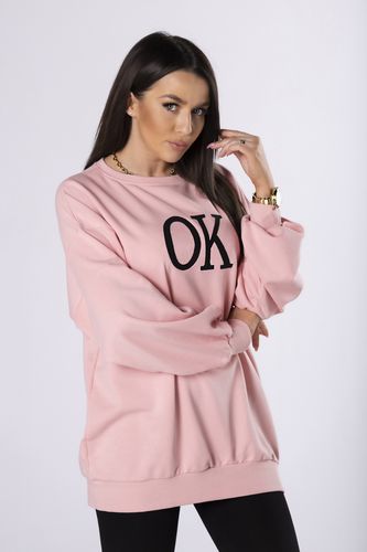 Bluza oversize z nadrukiem - Różowy U na Arena.pl