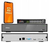 Rejestrator IP IMOU NVR-N118-8A0E-P UHD 4K do 18 kamer IP + Switch 16x POE