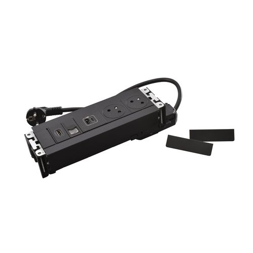 Gniazdo meblowe do blatu MULTILINK, wyposażone 2X2P+Z/USB A+C/RJ/HDMI z przewodem 2m - CZARNY Legrand 654775 na Arena.pl