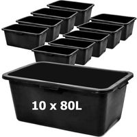 Kastra Budowlana 10 szt do zaprawy prostokątna 80 L pojemnik 78 cm