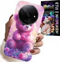 ETUI DO XIAOMI REDMI A3 - SŁODKI MIŚ NA RÓŻOWYM TLE, CASE + SZKŁO