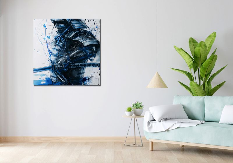 Obraz 90x90cm Samuraj w Błękicie zdjęcie 2
