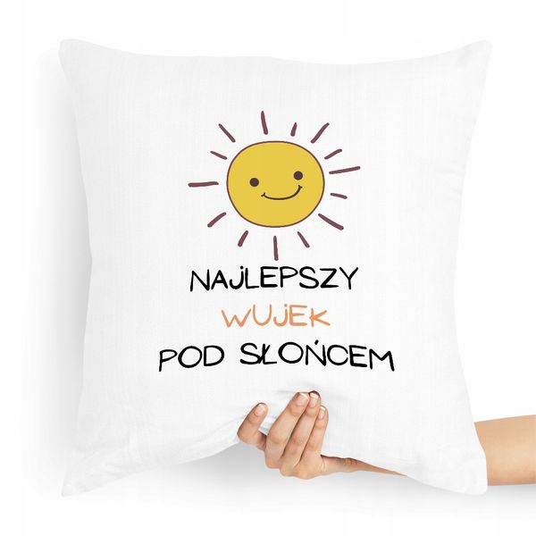 Poduszka Dla Wujka Najlepszy Wujek Pod Słońcem Z Nadrukiem Ze Zdjęciem zdjęcie 1