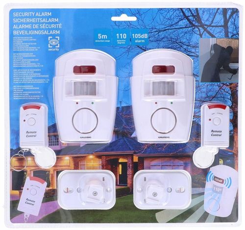 GRUNDIG 2x ALARM BEZPRZEWODOWY CZUJNIK RUCHU 105dB ZESTAW 2 ALARMY na Arena.pl