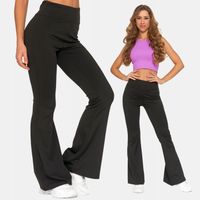 Legginsy Damskie z Rozszerzaną Nogawką Rozkloszowane Dzwony Czarne