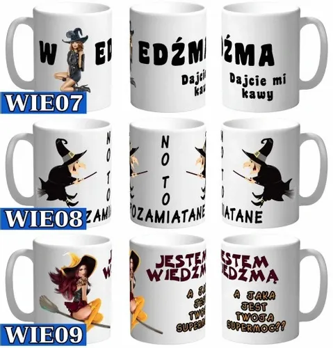 KUBEK WIEDŹMY ZOŁZY ŚMIESZNY TEKST ŻART DO BIURA na Arena.pl