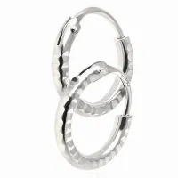 DELIKATNE DIAMENTOWANE SREBRNE KOLCZYKI KOŁA KÓŁKA KÓŁECZKA 0.8CM ZE WZOREM