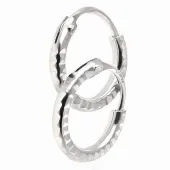 DELIKATNE DIAMENTOWANE SREBRNE KOLCZYKI KOŁA KÓŁKA KÓŁECZKA 0.8CM ZE WZOREM