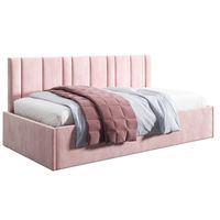 Łóżko młodzieżowe Tapczan 120x200 Comfort Prato  Różowy+ POJEMNIK