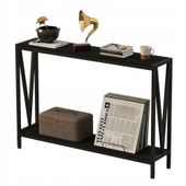 Stół ciemny brąz konsola przedpokój stolik boczny z półką pojemny wysoki 76