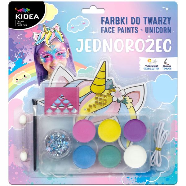 FARBKI DO TWARZY ZESTAW UNICORN KIDEA 5507 zdjęcie 1