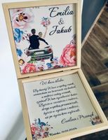 Szkatułka na pieniądze prezent na ślub z DEDYKACJA