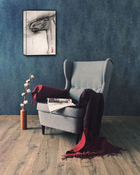 Head of a Horse, Edgar Degas - obraz na płótnie 60x80 cm zdjęcie 2