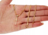 ZŁOTY PEŁNY ŁAŃCUSZEK MĘSKI Z KRZYŻYKIEM GUCCI PR. 925 585 + GRAWER GRATIS