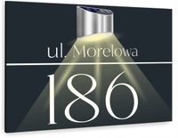 antracyt TABLICZKA podświetlana ADRESOWA numer domu aluminiowa dibond 30x20