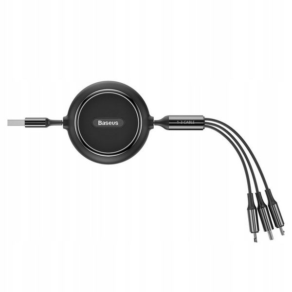 BASEUS SZYBKI KABEL ZWIJANY 3w1 USB - micro USB/Lightning/USB C 3.5A 1,2m zdjęcie 12