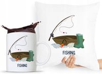 Zestaw Poduszka + Kubek Wędkarza Rybaka Prezent Z Nadrukiem Ze Zdjęciem