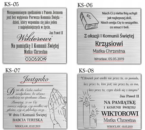 PAMIĄTKA PIERWSZEJ KOMUNII ŚWIĘTEJ SREBRNY OBRAZEK PREZENT GRAWER DEDYKACJA na Arena.pl