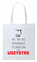 Torba Biała Eco Shopper Dla Technika Prezent Z Nadrukiem Ze Zdjęciem