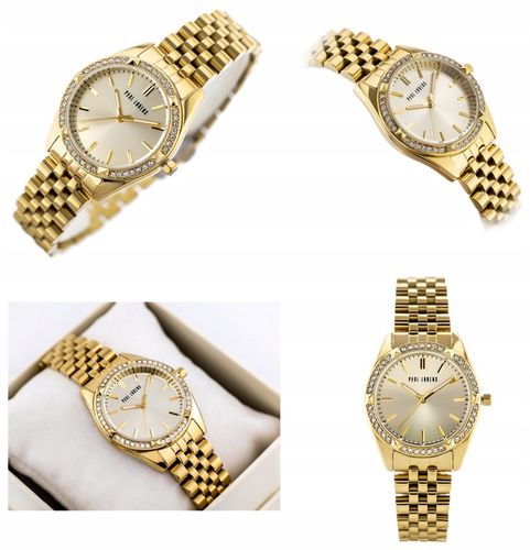 ZEGAREK DAMSKI PAUL LORENS MOCCA cyrkonie złoty +BOX +GRAWER na Arena.pl