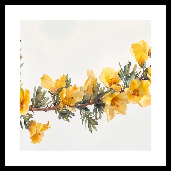 Plakat 40x40cm Żółte Kwiaty zdjęcie 3