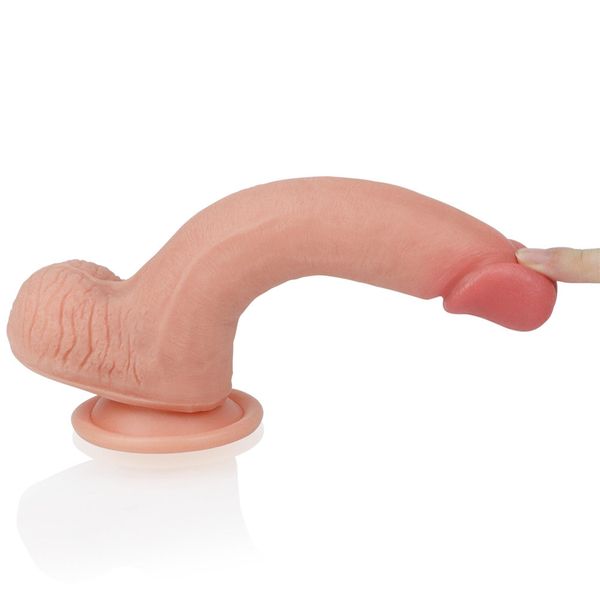 8'' Dual Layered Platinum Silicone Cock zdjęcie 8