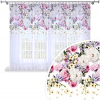 FIRANA GOTOWA WOAL 300X150 BARWIONA WZÓR NA ŻABKI TAŚMIE FIRANY KWIATY