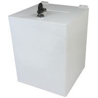 Urna skarbonka puszka skrzynka z plexi mlecznej 15x15x20cm