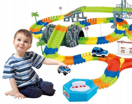 TOR SAMOCHODOWY MAGIC TRACK 5 metrów + 2 AUTKA MOST TUNELE DRZEWA WIADUKT na Arena.pl