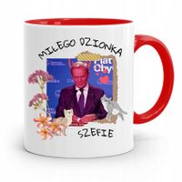 Kubek Czerwony Donald Tusk Po Platforma Prezent Z Nadrukiem Ze Zdjęciem