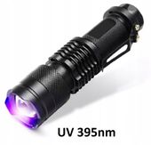 Latarka UV 395nm tester klimatyzacja bursztyn do krwi hit Banknoty Utwardza