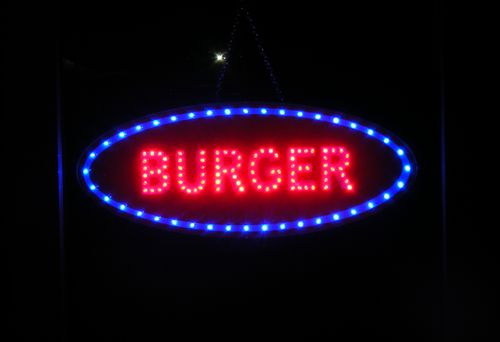 Reklama BURGER led szyld panel tablica otwarte na Arena.pl