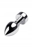 silver anal plug toyfa metal with white round shaped gem