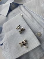 Srebrne klasyczne spinki do mankietów koszuli