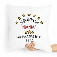 Prezent Poduszka Dla Niani Opiekunka Najlepsza Z Nadrukiem Ze Zdjęciem